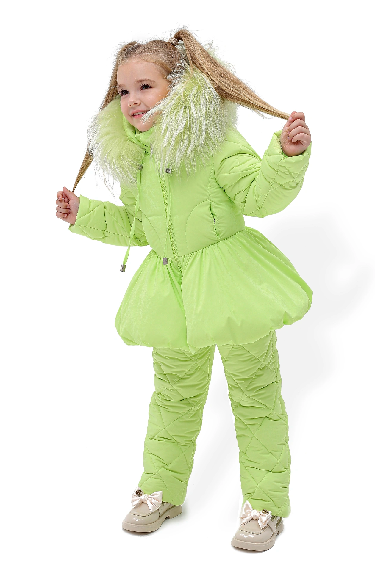 Ballerina TWO-PIECE lime SNOWSUIT