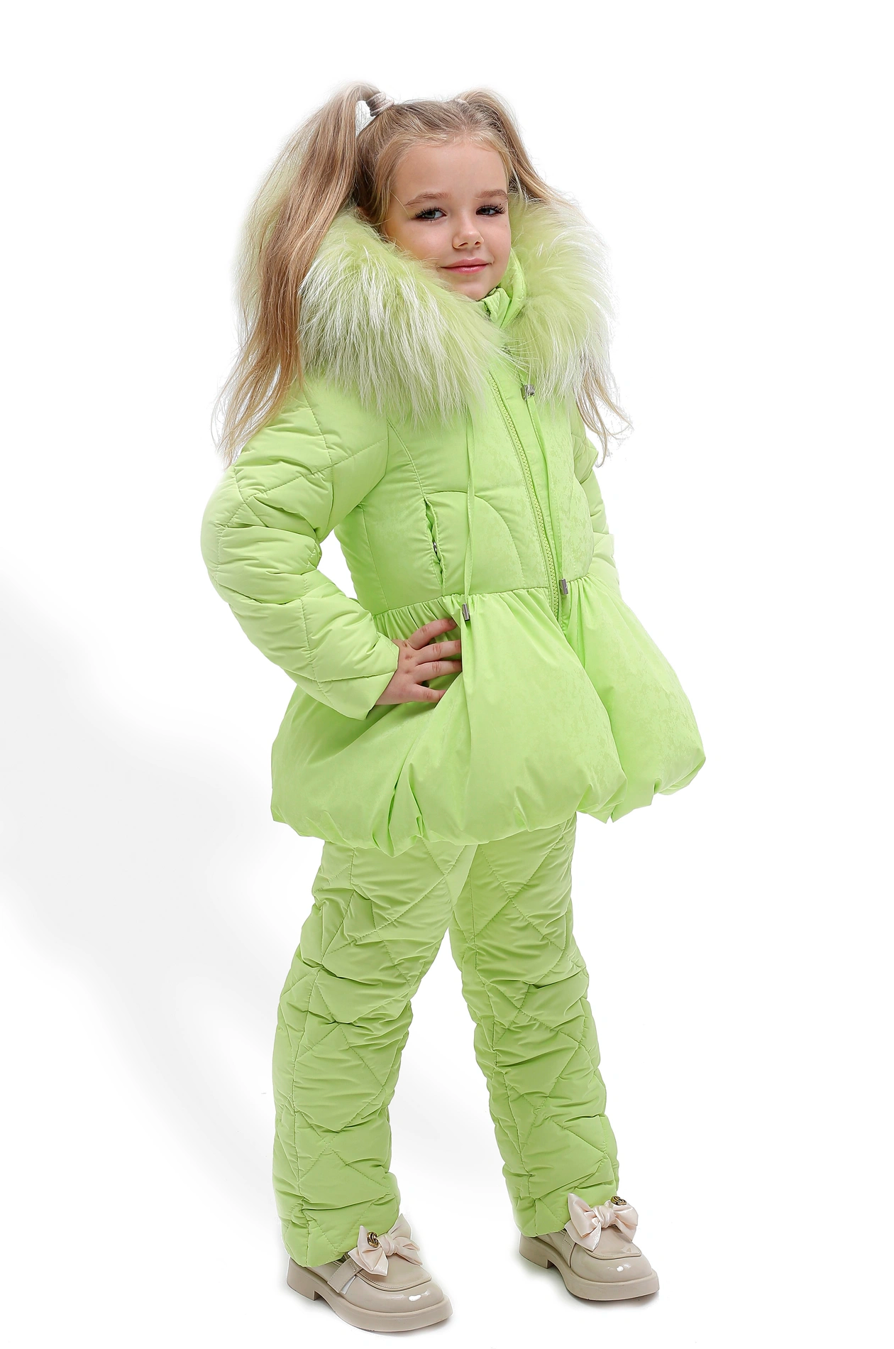 Ballerina TWO-PIECE lime SNOWSUIT